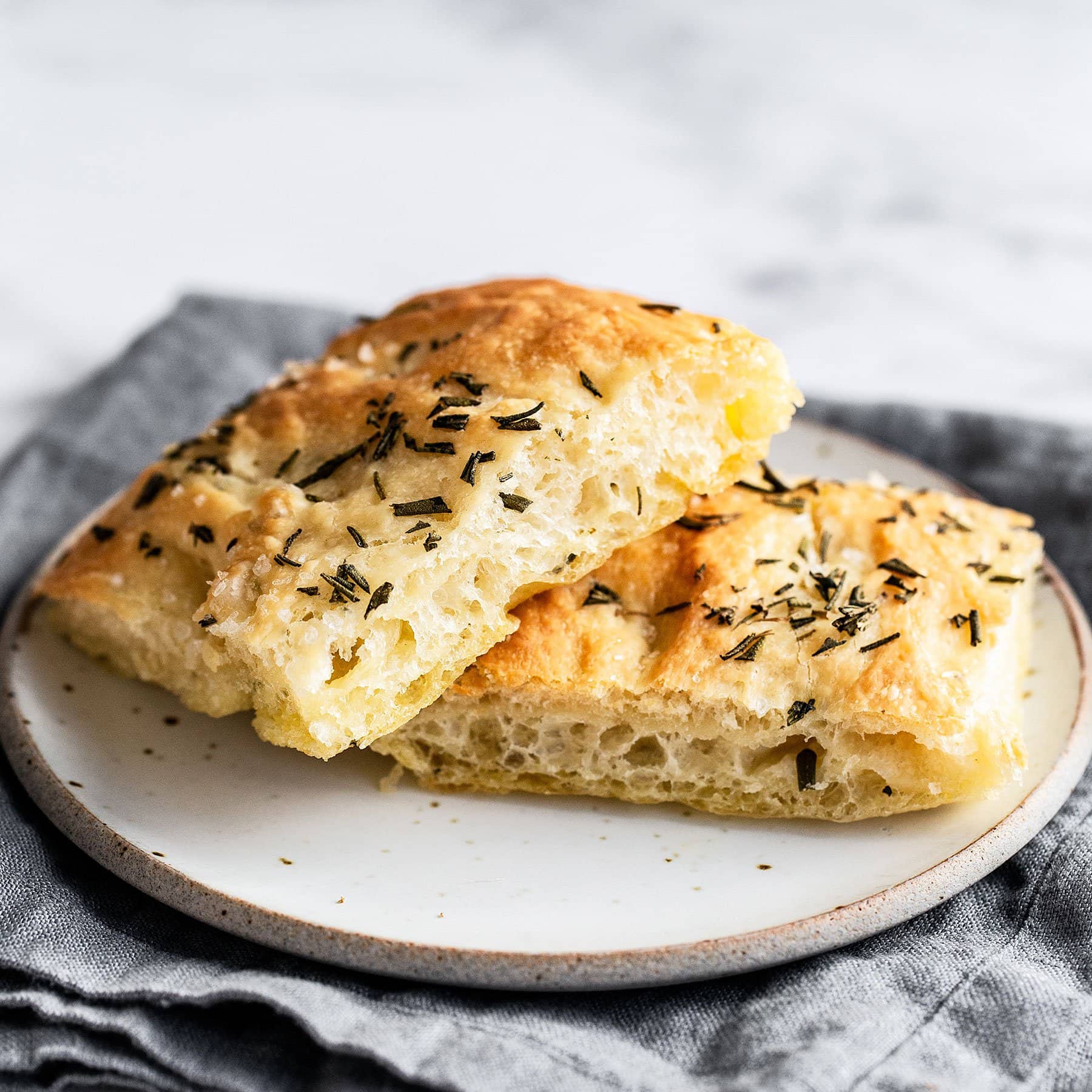 Foccacia Bread covered in herbs